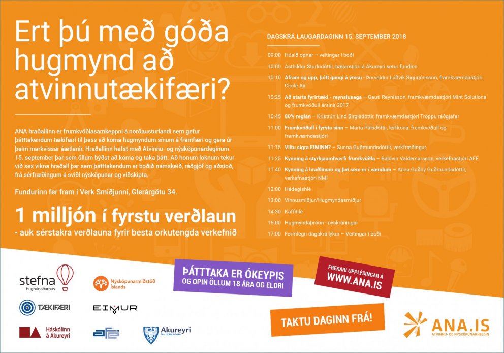 Atvinnu- og nýsköpunardagurinn á Akureyri 15. september