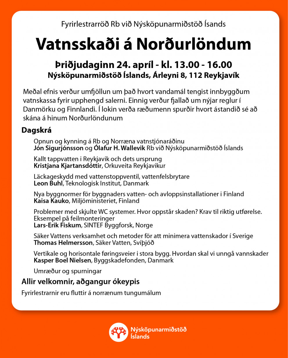 Málþing um vatnsskaða á Norðurlöndum