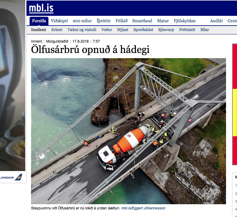 Nýsköpunarmiðstöð Íslands í lykilhlutverki á Ölfusárbrú